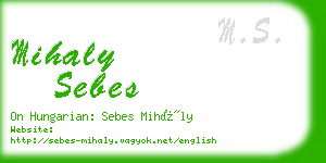 mihaly sebes business card